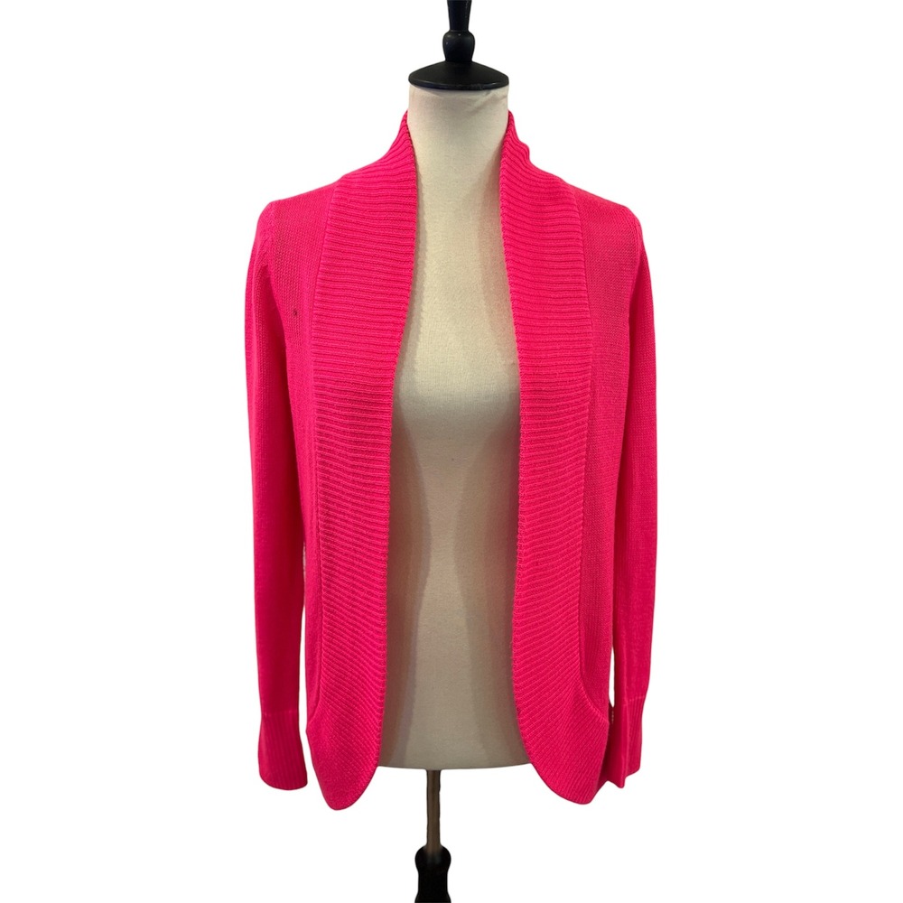 Lilly Pulitzer Amalie Open Front Cardigan Hot Pink Sz S *see note